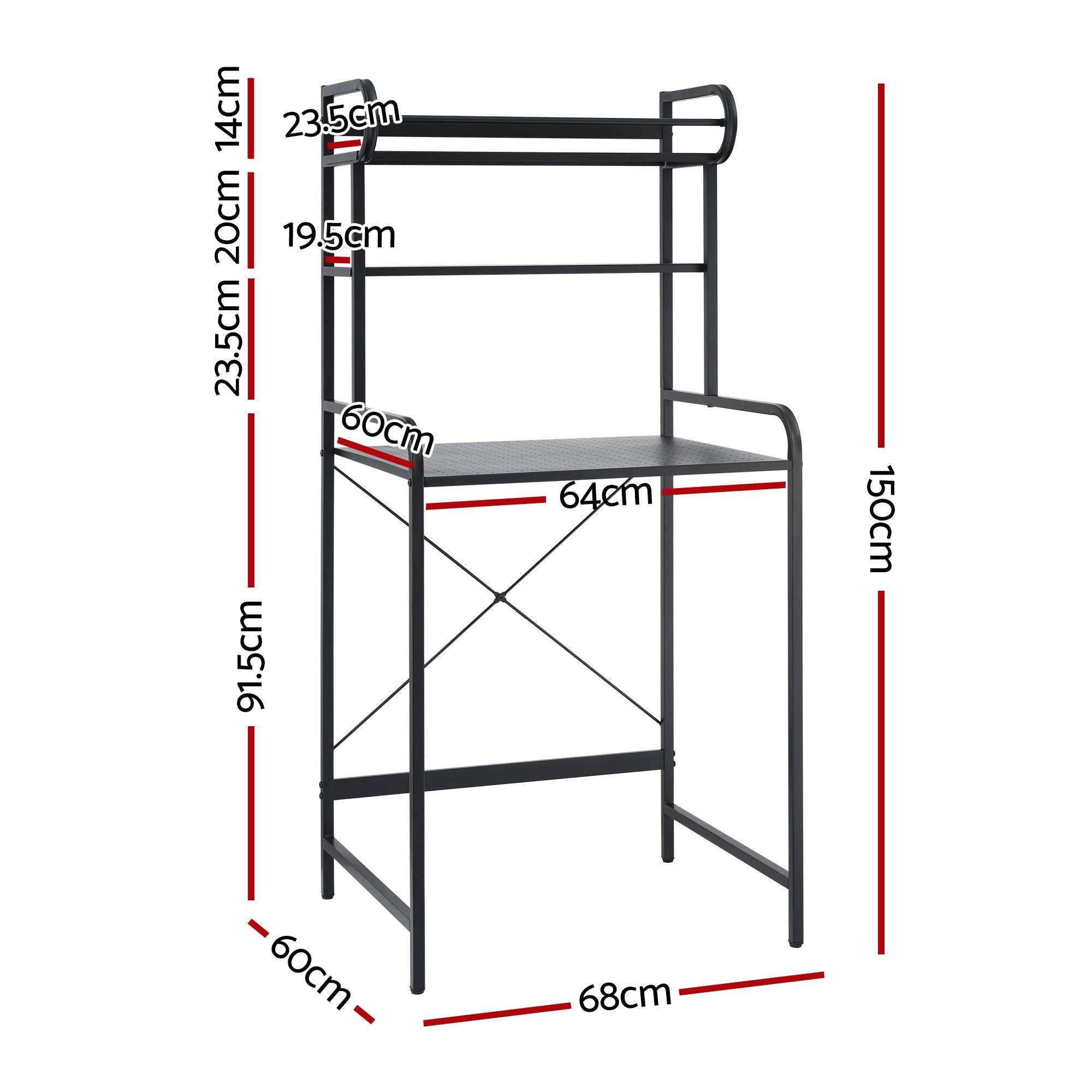 Artiss Bathroom Storage Shelf Over Washing Machine Toilet 3 Tier