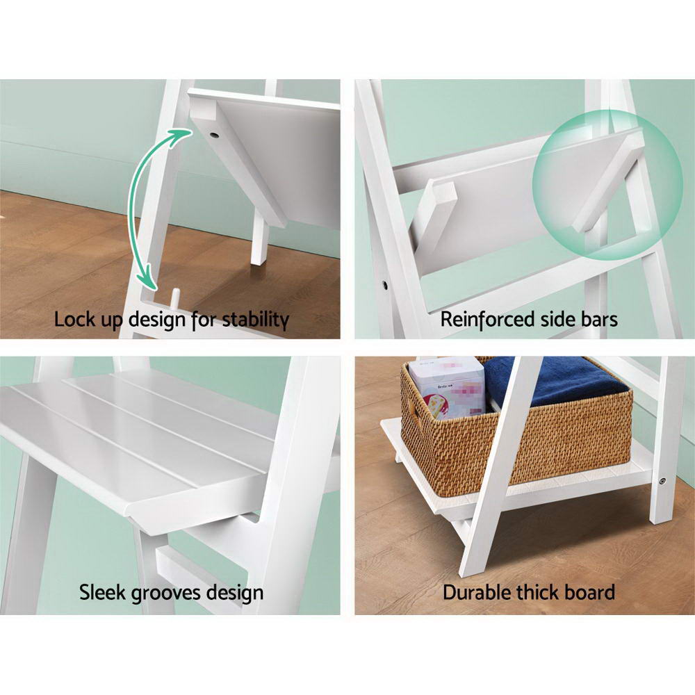 Artiss Bookshelf Corner Shelf 3 Tiers | White