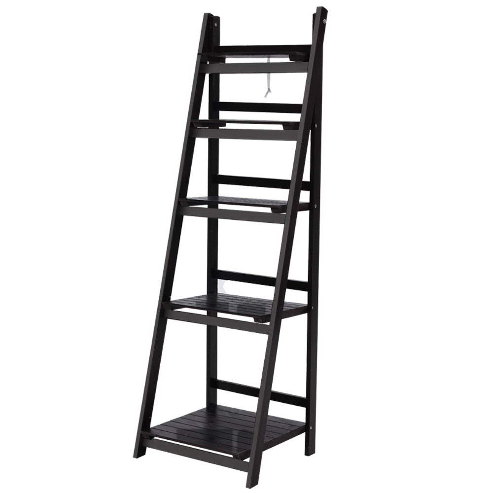 Artiss Bookshelf Corner Shelf 5 Tiers | Coffee