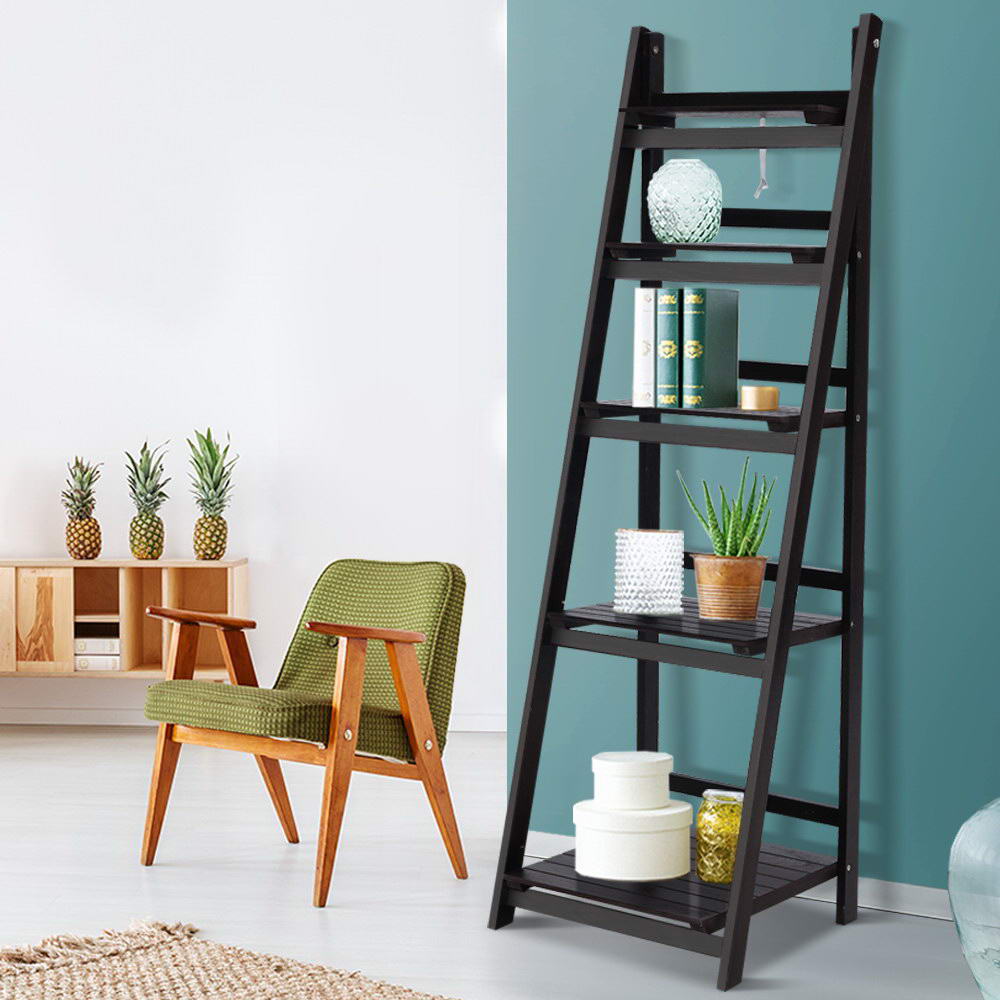 Artiss Bookshelf Corner Shelf 5 Tiers | Coffee