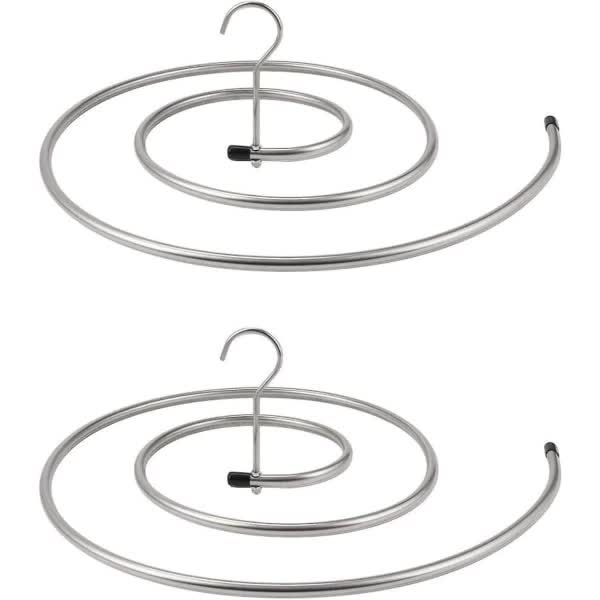 Stainless Steel Spiral Laundry Hanger for Blankets Sheets Curtains 2 Pcs Silver Clothes Drying Rack