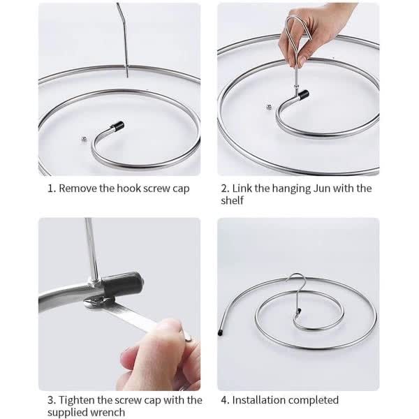 Stainless Steel Spiral Laundry Hanger for Blankets Sheets Curtains 2 Pcs Silver Clothes Drying Rack