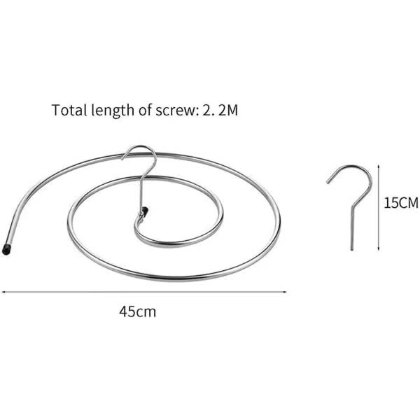 Stainless Steel Spiral Laundry Hanger for Blankets Sheets Curtains 2 Pcs Silver Clothes Drying Rack
