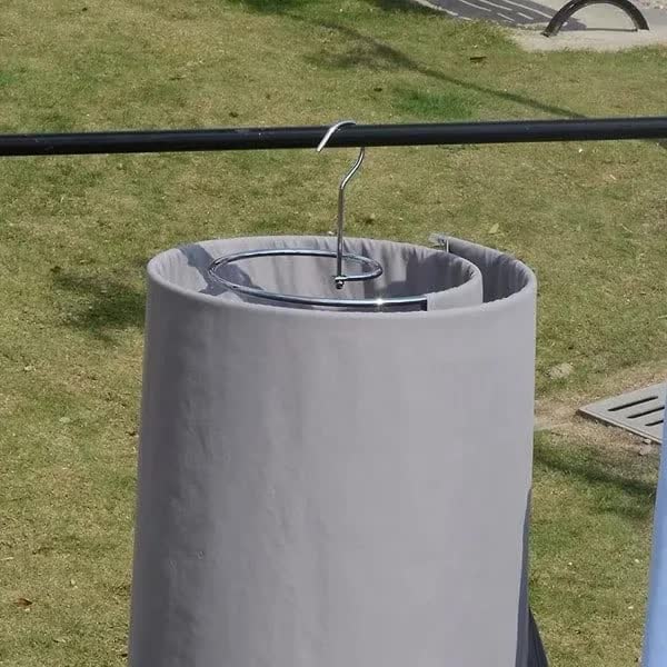 Stainless Steel Spiral Laundry Hanger for Blankets Sheets Curtains 2 Pcs Silver Clothes Drying Rack