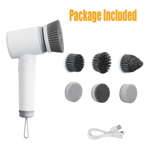 Cordless Electric Spin Scrubber with 6 Cleaning Heads – Rechargeable