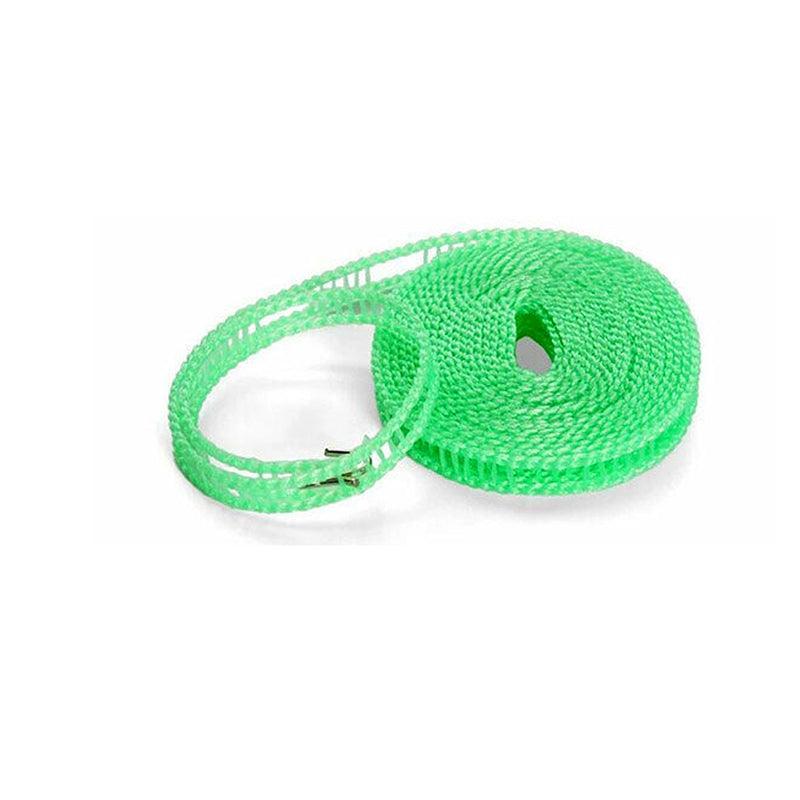 Portable 5M Travel Clothes Line Washing Rope Non Slip Airer Laundry Clothesline - Green