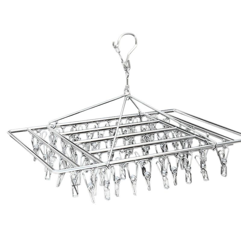 Stainless Steel Laundry Peg Hanger for Socks & Delicates – 55 Pegs