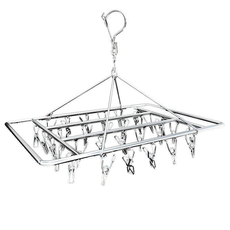 Stainless Steel Laundry Peg Hanger for Socks & Delicates – 55 Pegs