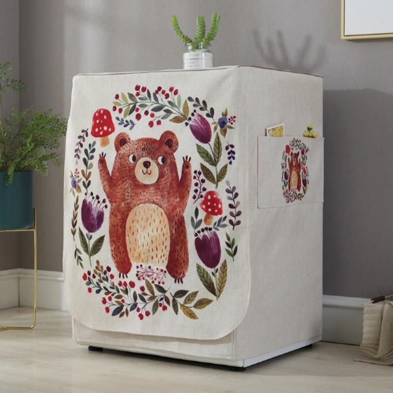 Drum Washing Machine Dust Cover with Pocket 83 × 60 × 60 cm | Happy Bear