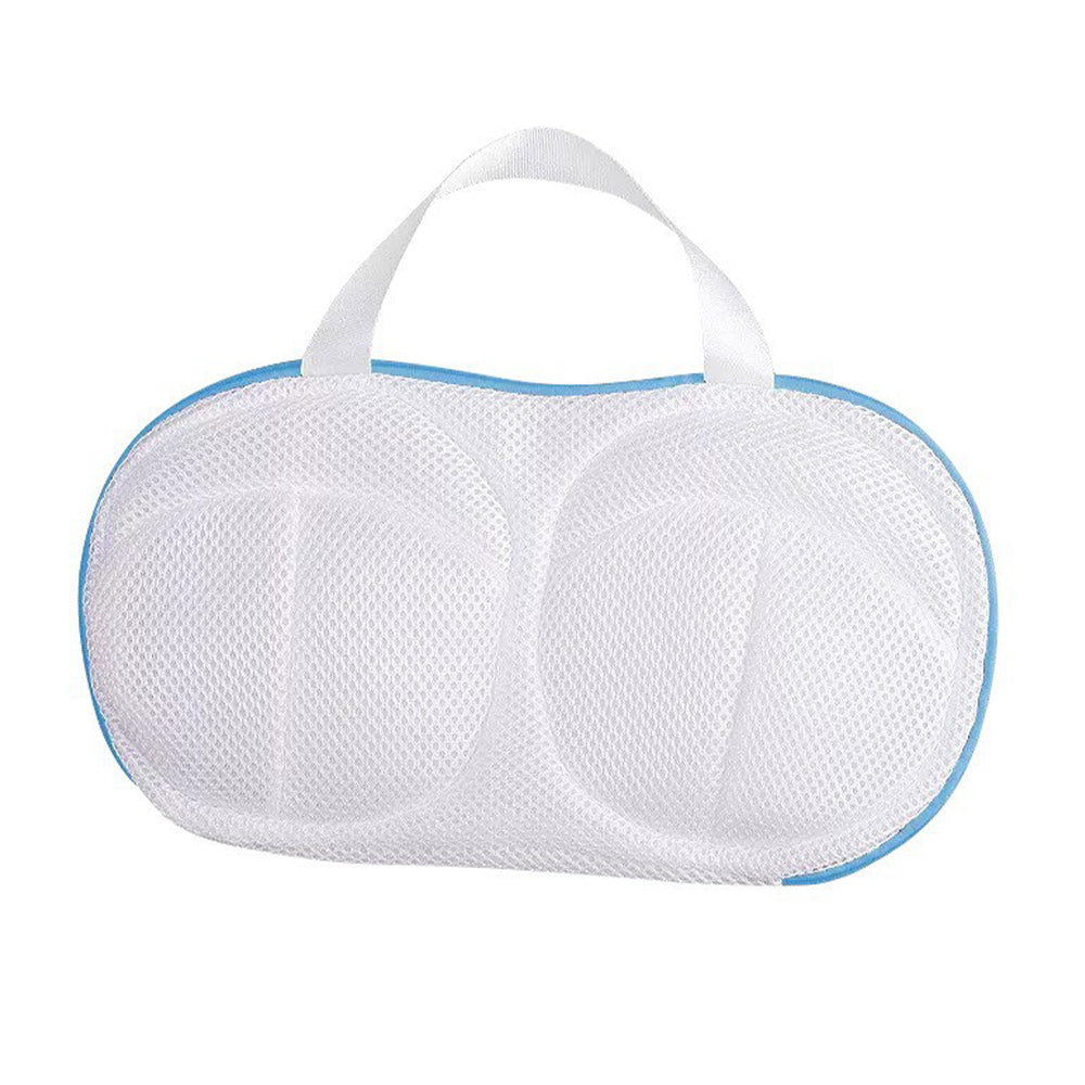 Vibe Geeks High Permeability Mesh Bra-shaped Lingerie Laundry Bags with Handle and Zipper - Blue