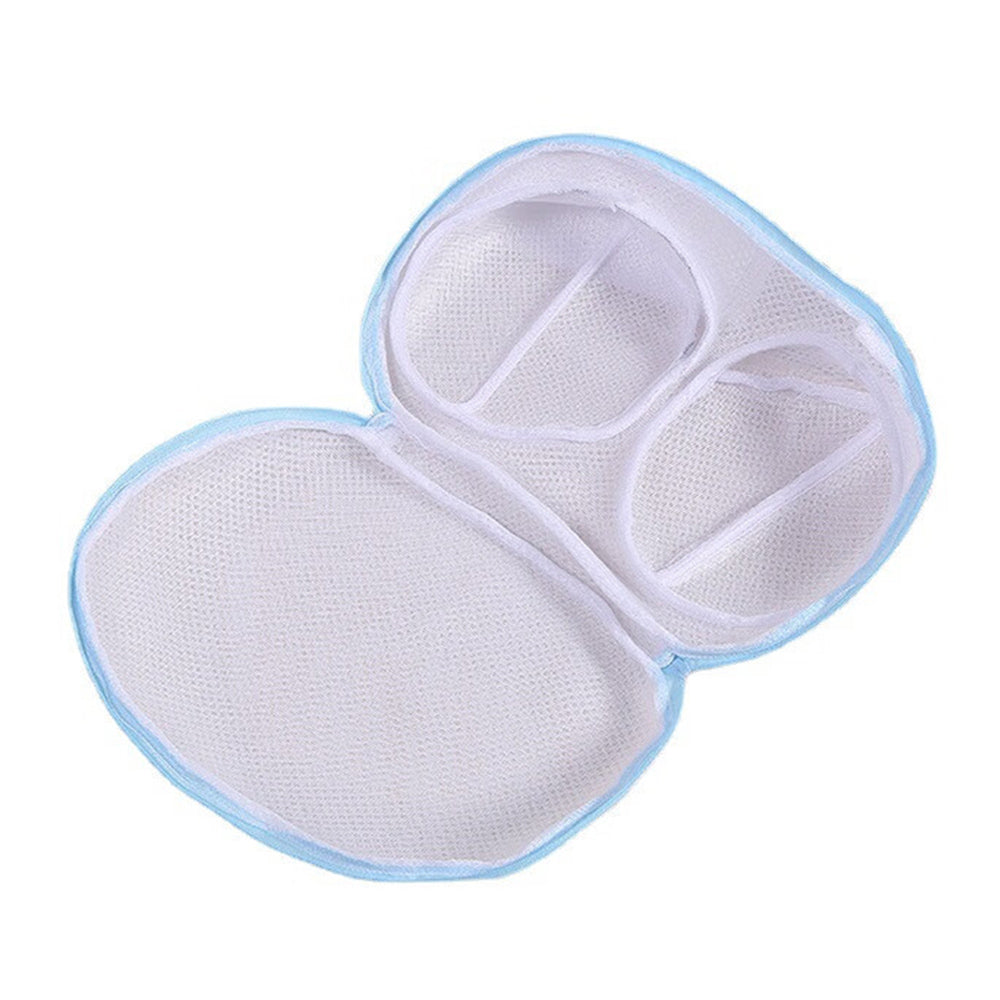 Vibe Geeks High Permeability Mesh Bra-shaped Lingerie Laundry Bags with Handle and Zipper - Blue