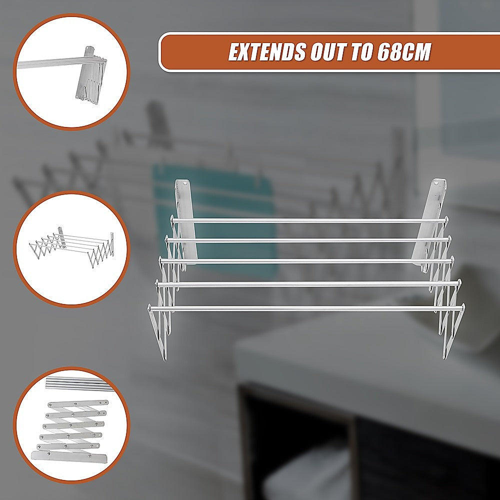 Pull-Out Clothes Airer for Small Laundries – Expanding Wall-Mounted Drying Line