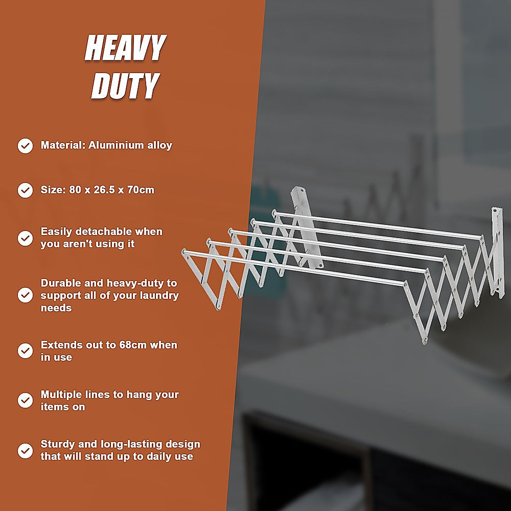 Pull-Out Clothes Airer for Small Laundries – Expanding Wall-Mounted Drying Line