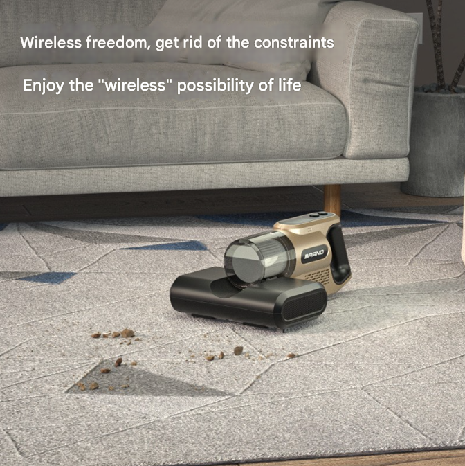 White High-Power Wireless UV Sterilization Mite Removal Vacuum Cleaner - Powerful Suction and Deep Cleaning for Home Use