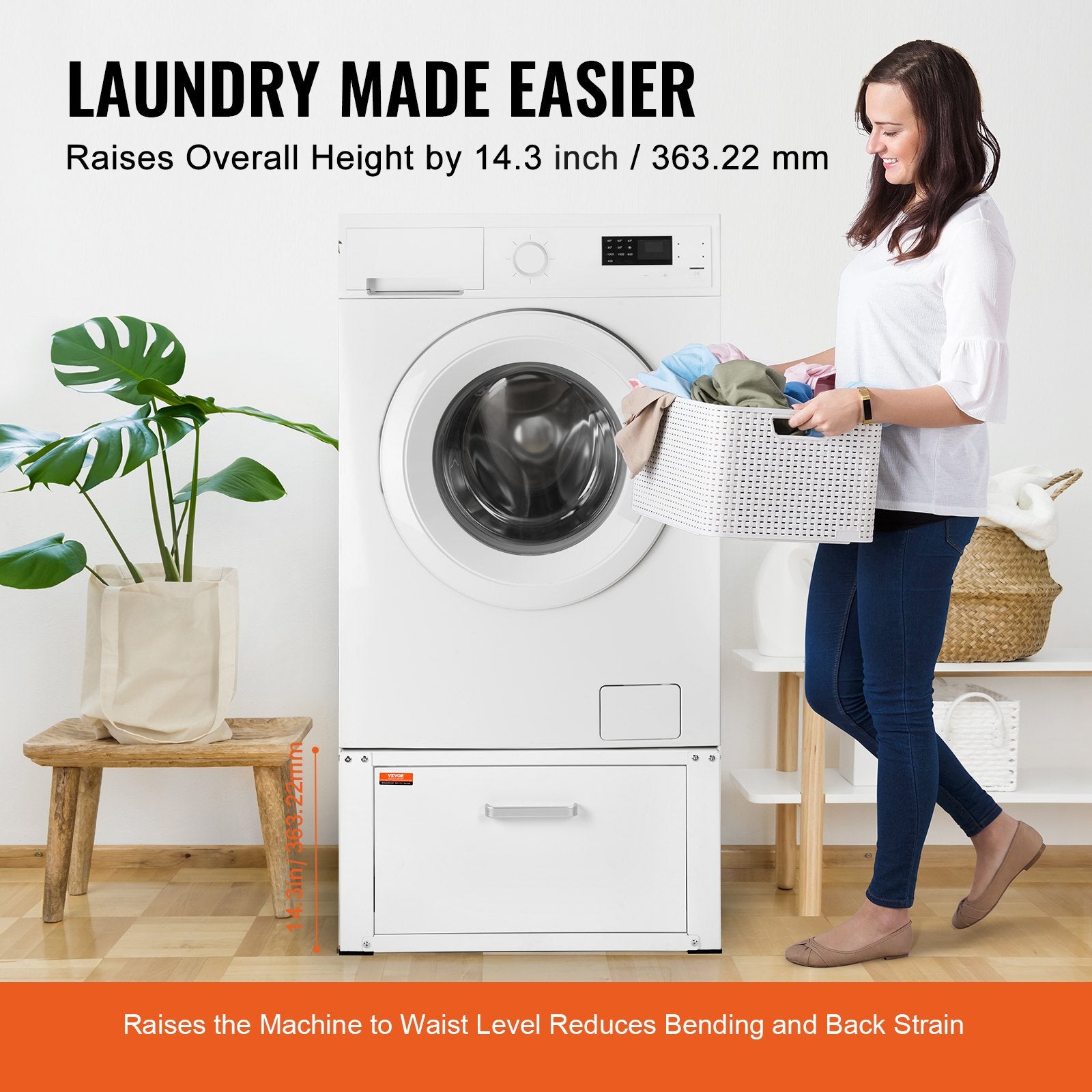 Laundry Pedestal Washer And Dryer Base Stand