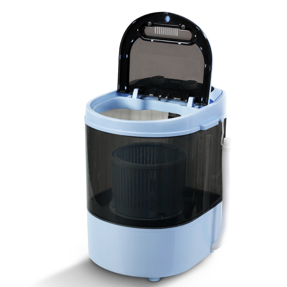 Devanti Portable Washing Machine for Small Loads | 3kg Capacity | Black
