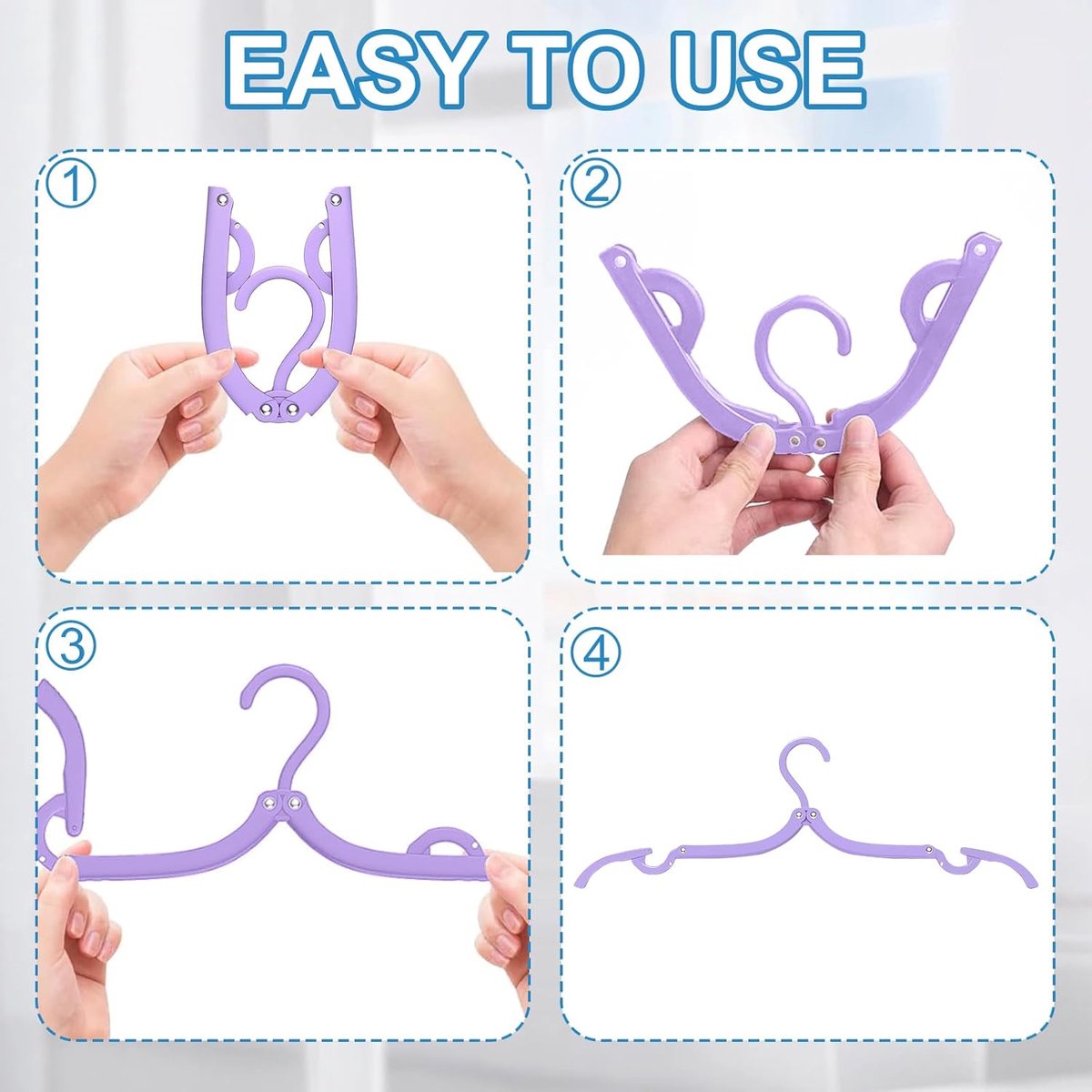 10-Piece Travel Clothes Hanger - Portable Folding Clothes Hanger - Folding Clothes Rack