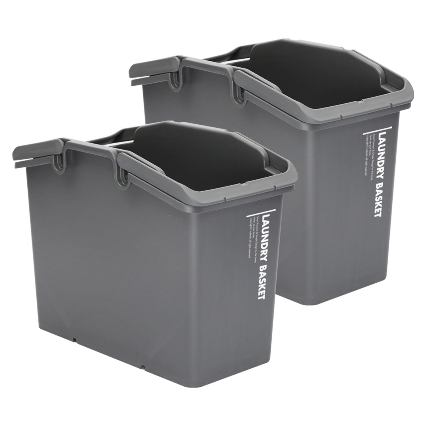 Stackable Laundry Baskets | 2 Piece Set | Dark Grey