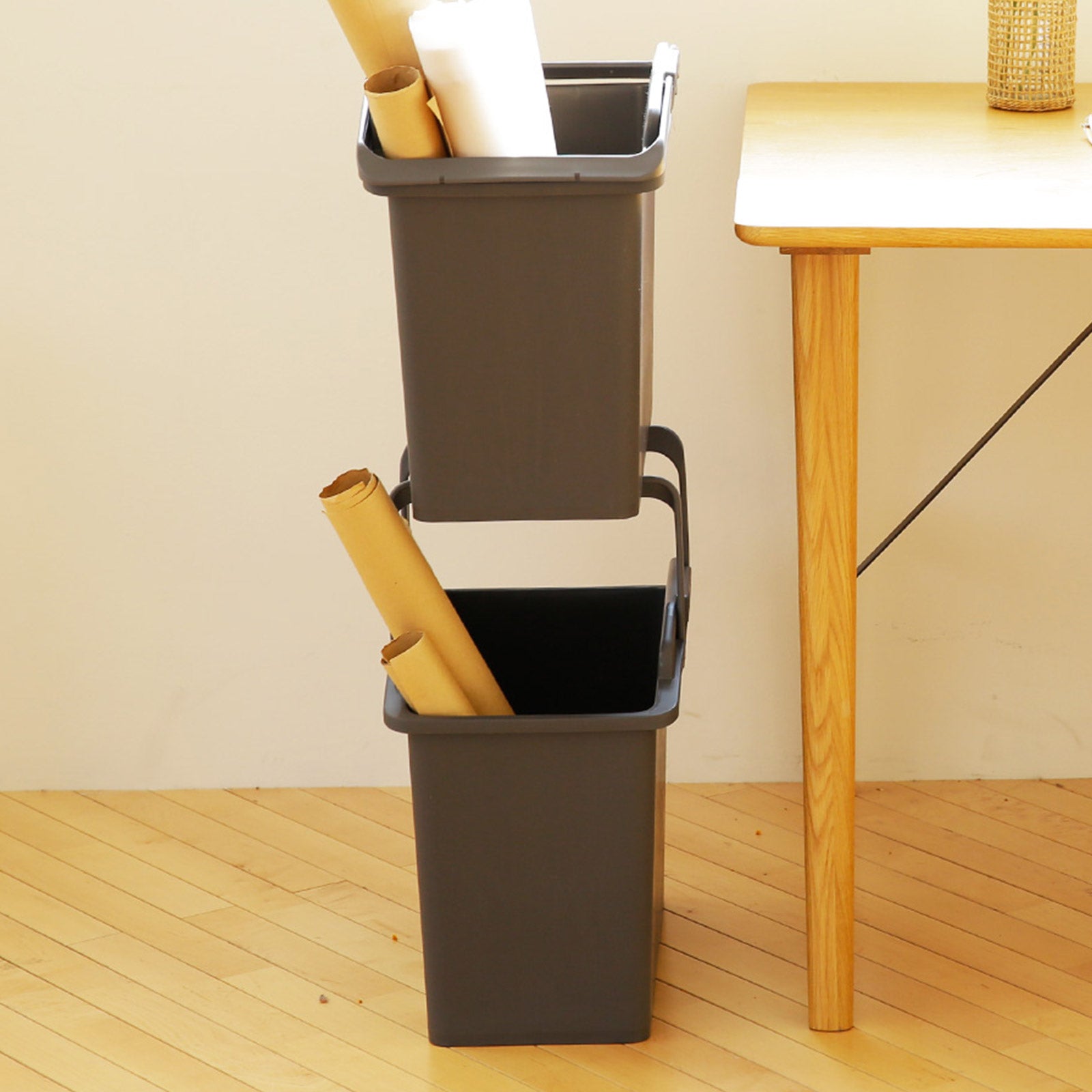 Stackable Laundry Baskets | 2 Piece Set | Dark Grey