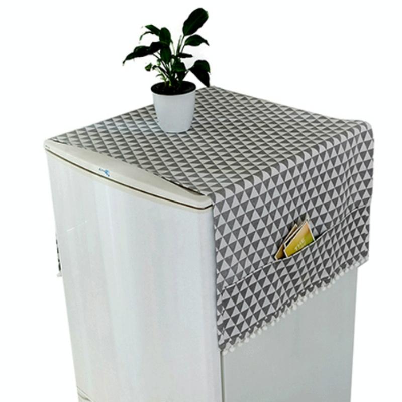 Kitchen Refrigerator and Washing Machine Dustproof Cover - 55x130cm - Gray Arrow