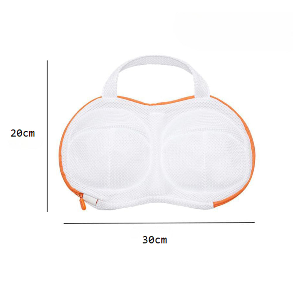 Vibe Geeks High Permeability Mesh Bra-shaped Lingerie Laundry Bags with Handle and Zipper - Blue
