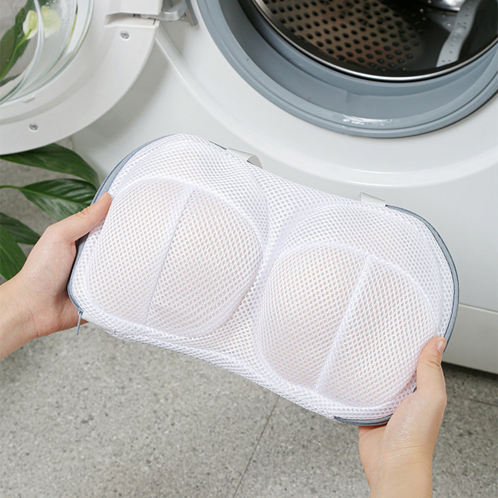 Vibe Geeks High Permeability Mesh Bra-shaped Lingerie Laundry Bags with Handle and Zipper - Orange
