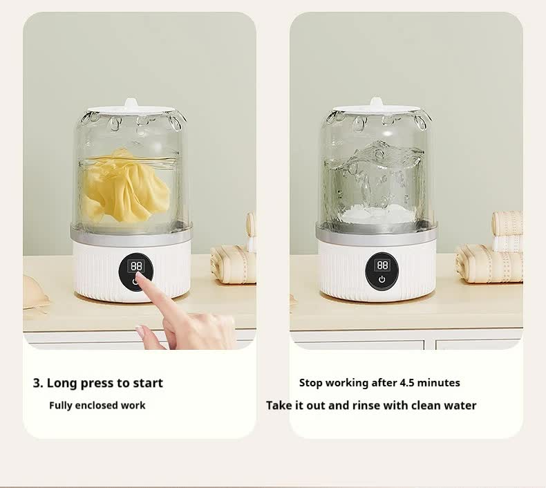 Rechargeable Portable Mini Washing Machine for Delicates & Socks USB-C | Blue