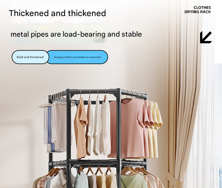 360° Rotating Garment Rack with Wheels – Double Layer Clothes Stand | White