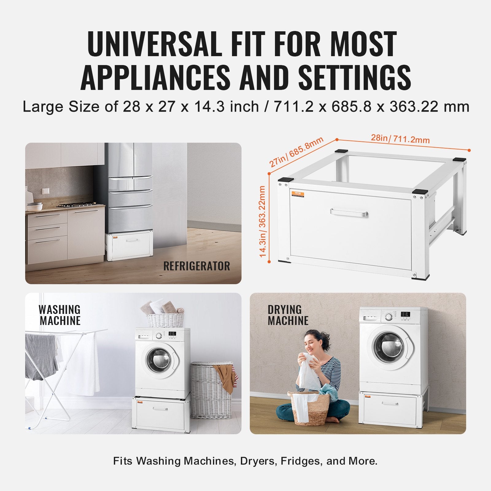 Laundry Pedestal Washer And Dryer Base Stand
